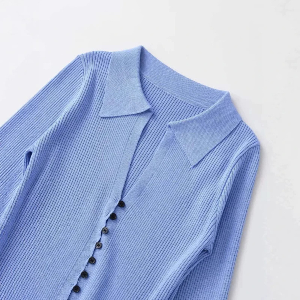 ZARA Fall Trendy Youthful Versatile Slim Fit Ribbed Cardigan